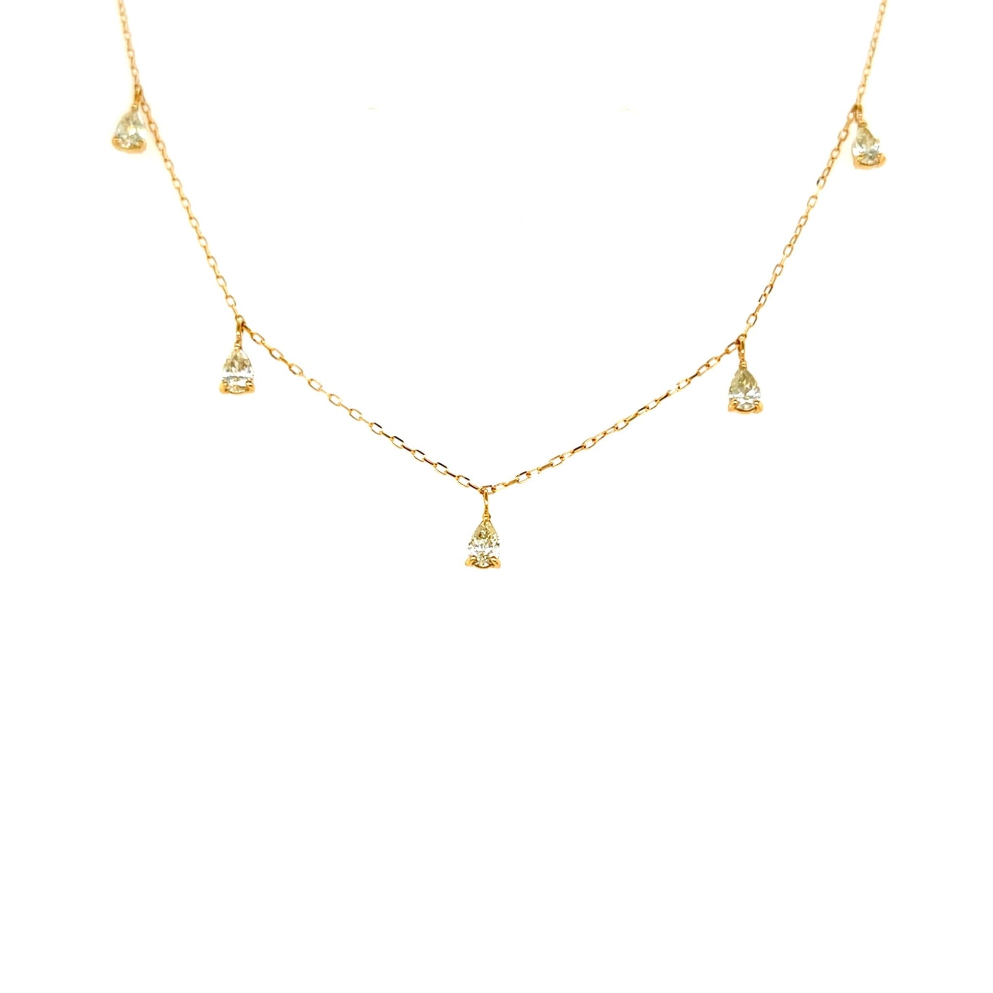 Pear Shaped Station Necklace 0.7ct - JMW Jewelry Wholesale
