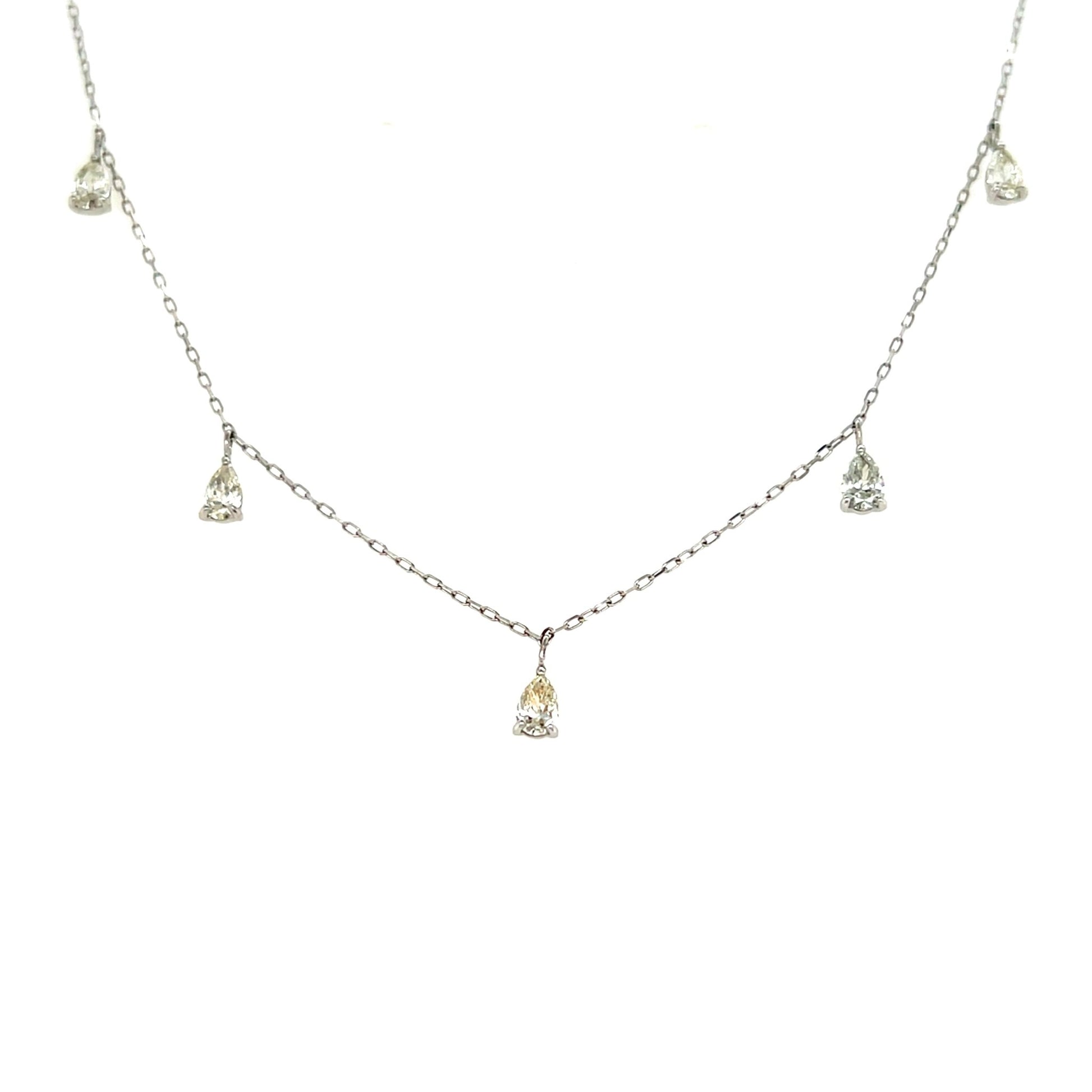 Pear Shaped Station Necklace 0.7ct - JMW Jewelry Wholesale