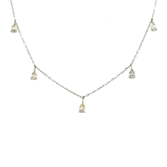 Pear Shaped Station Necklace 0.7ct - JMW Jewelry Wholesale