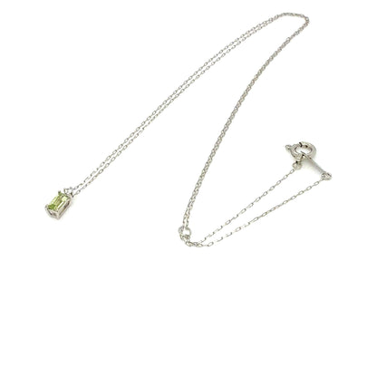 Peridot Vertical Baguette with Dia Necklace 0.01ct - JMW Jewelry Wholesale