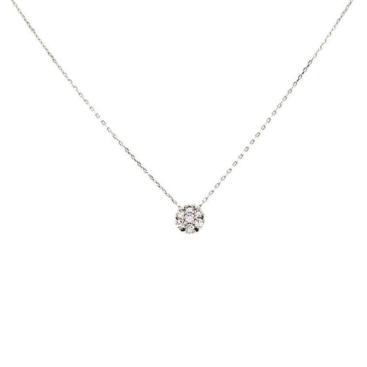 Pink Dia 6 Petal Flower Necklace 0.01/0.08ct - JMW Jewelry Wholesale