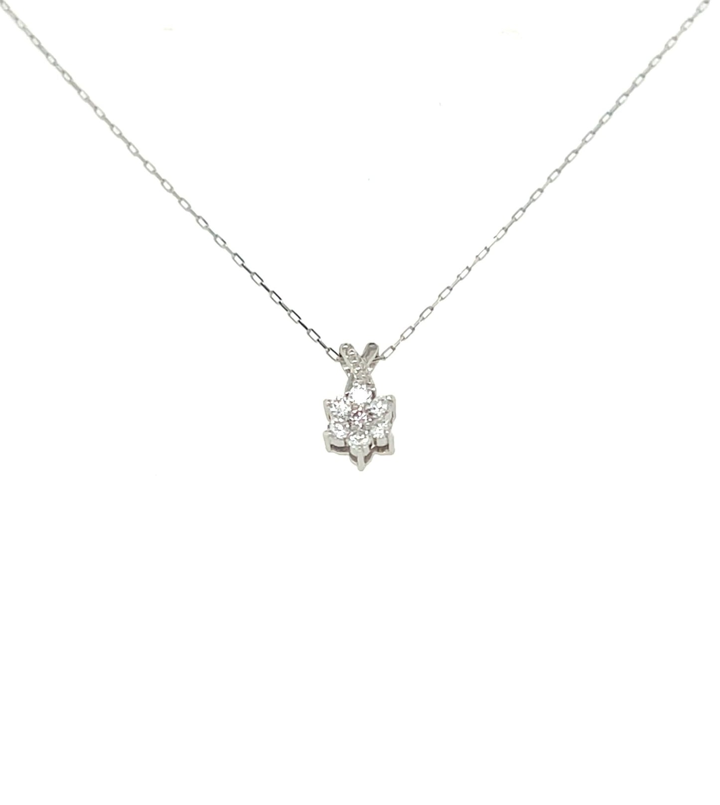 Pink Dia Hexagram Star V Necklace 0.01/0.08ct - JMW Jewelry Wholesale