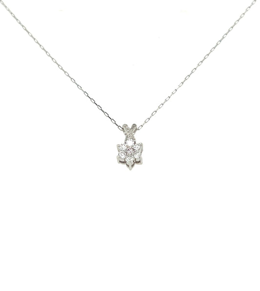 Pink Dia Hexagram Star V Necklace 0.01/0.08ct - JMW Jewelry Wholesale