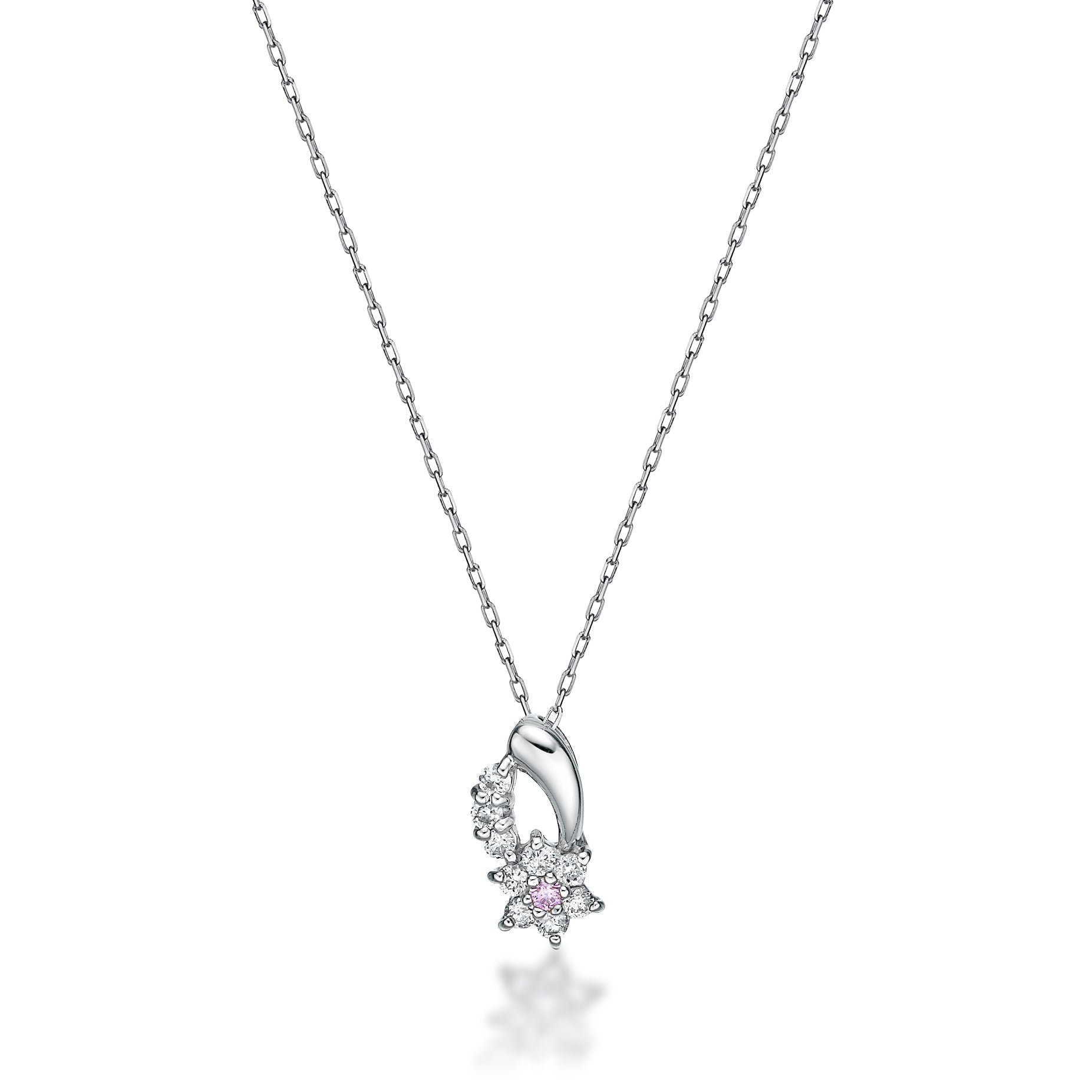 Pink Dia Meteor Star Necklace 0.01ct/0.08ct - JMW Jewelry Wholesale