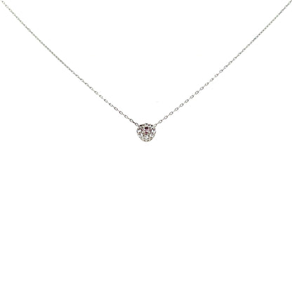 Pink Dia Round Flower Necklace 0.01/0.04ct - JMW Jewelry Wholesale