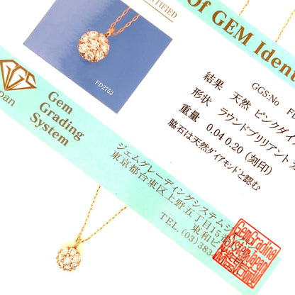 Pink Dia Round Flower Necklace 0.01/0.04ct - JMW Jewelry Wholesale