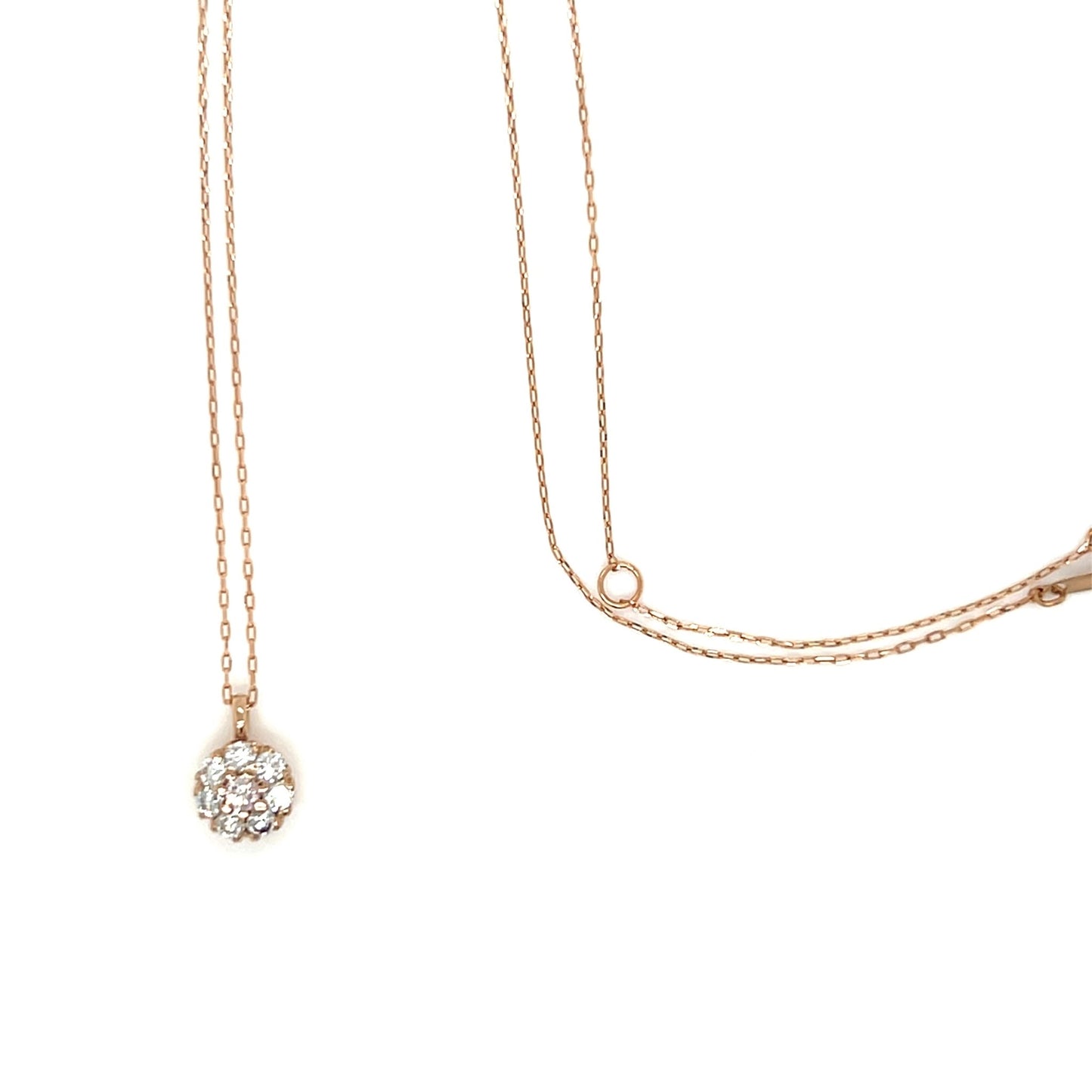 Pink Dia Round Flower Necklace 0.01/0.04ct - JMW Jewelry Wholesale
