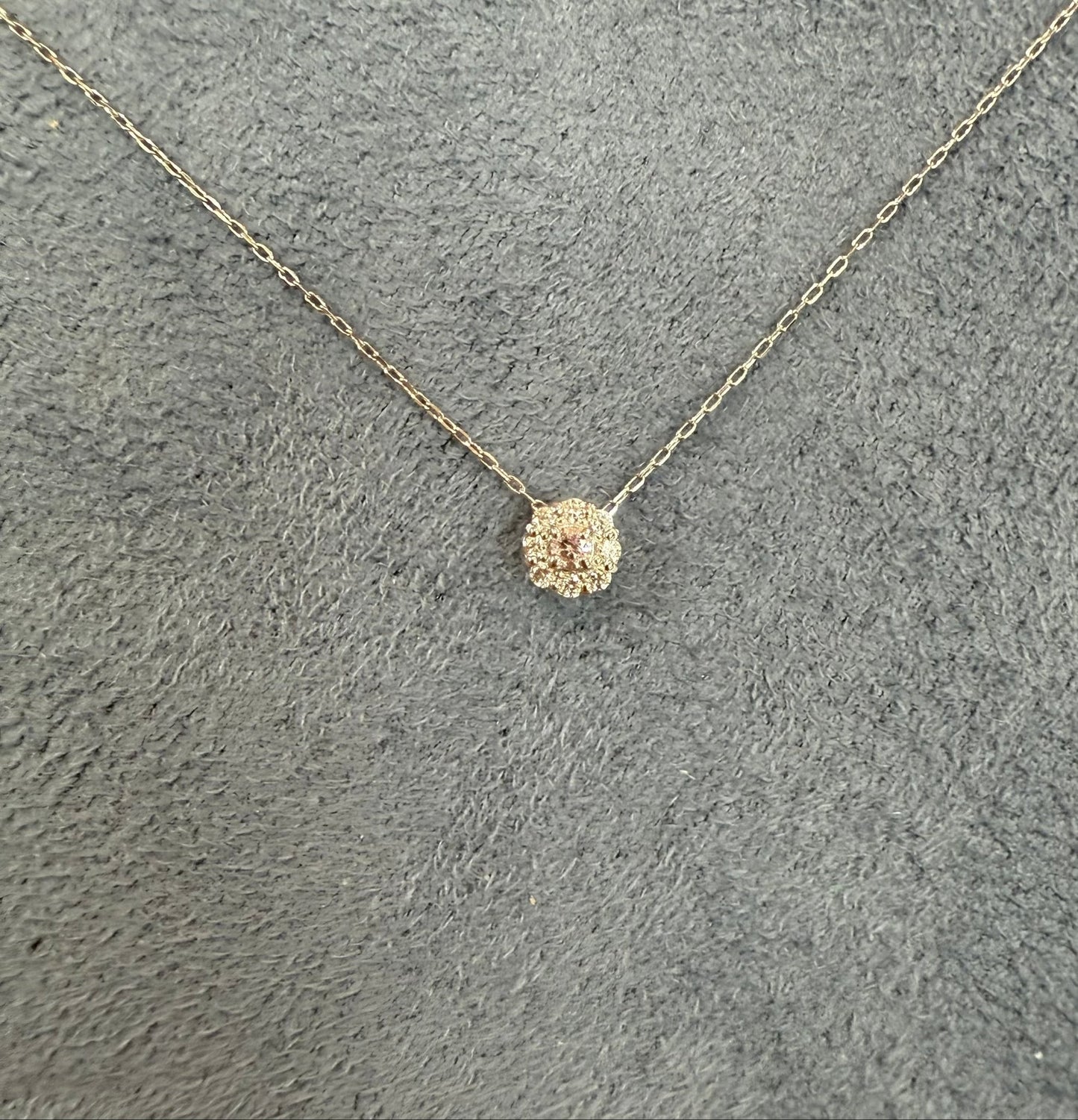 Pink Dia Round Flower Necklace 0.01/0.04ct - JMW Jewelry Wholesale