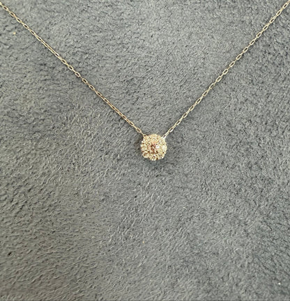 Pink Dia Round Flower Necklace 0.01/0.04ct - JMW Jewelry Wholesale