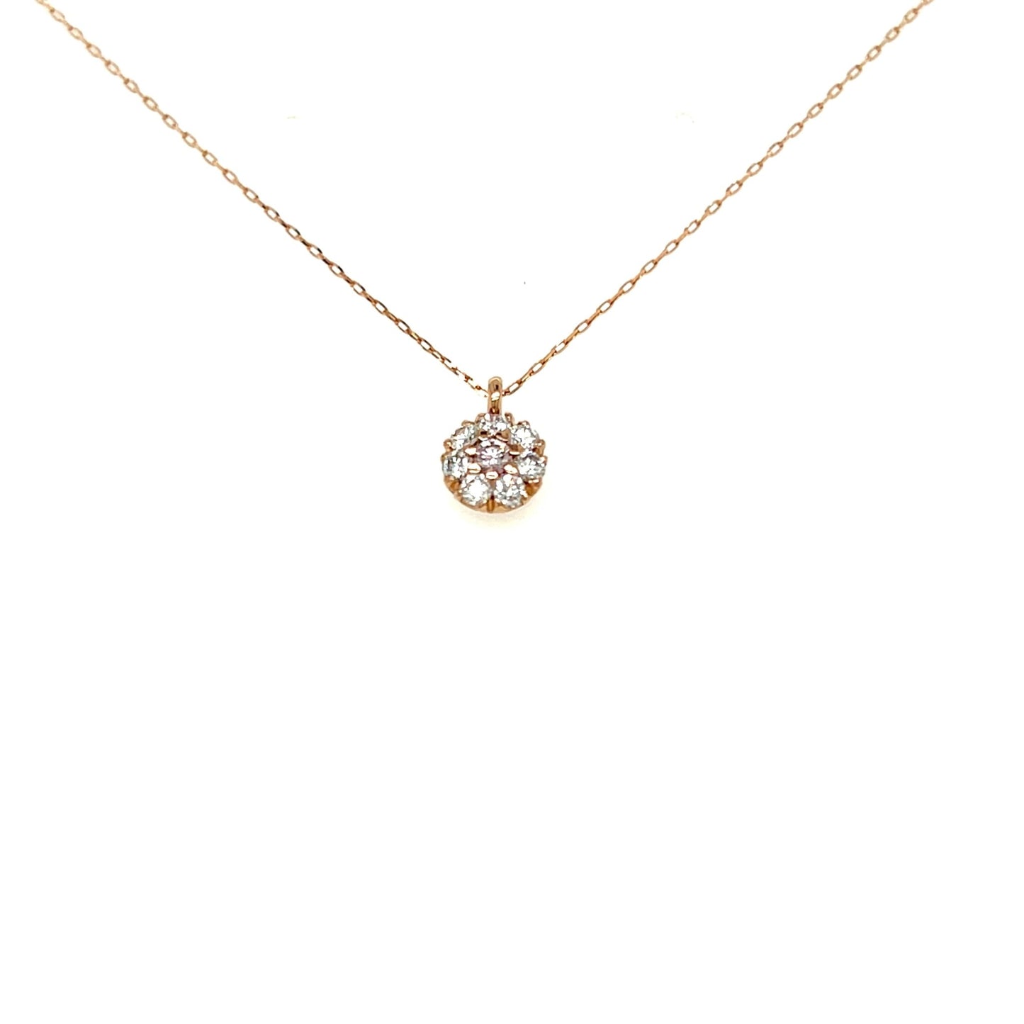 Pink Dia Round Flower Necklace 0.01/0.04ct - JMW Jewelry Wholesale