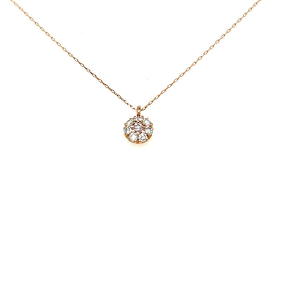 Pink Dia Round Flower Necklace 0.01/0.04ct - JMW Jewelry Wholesale