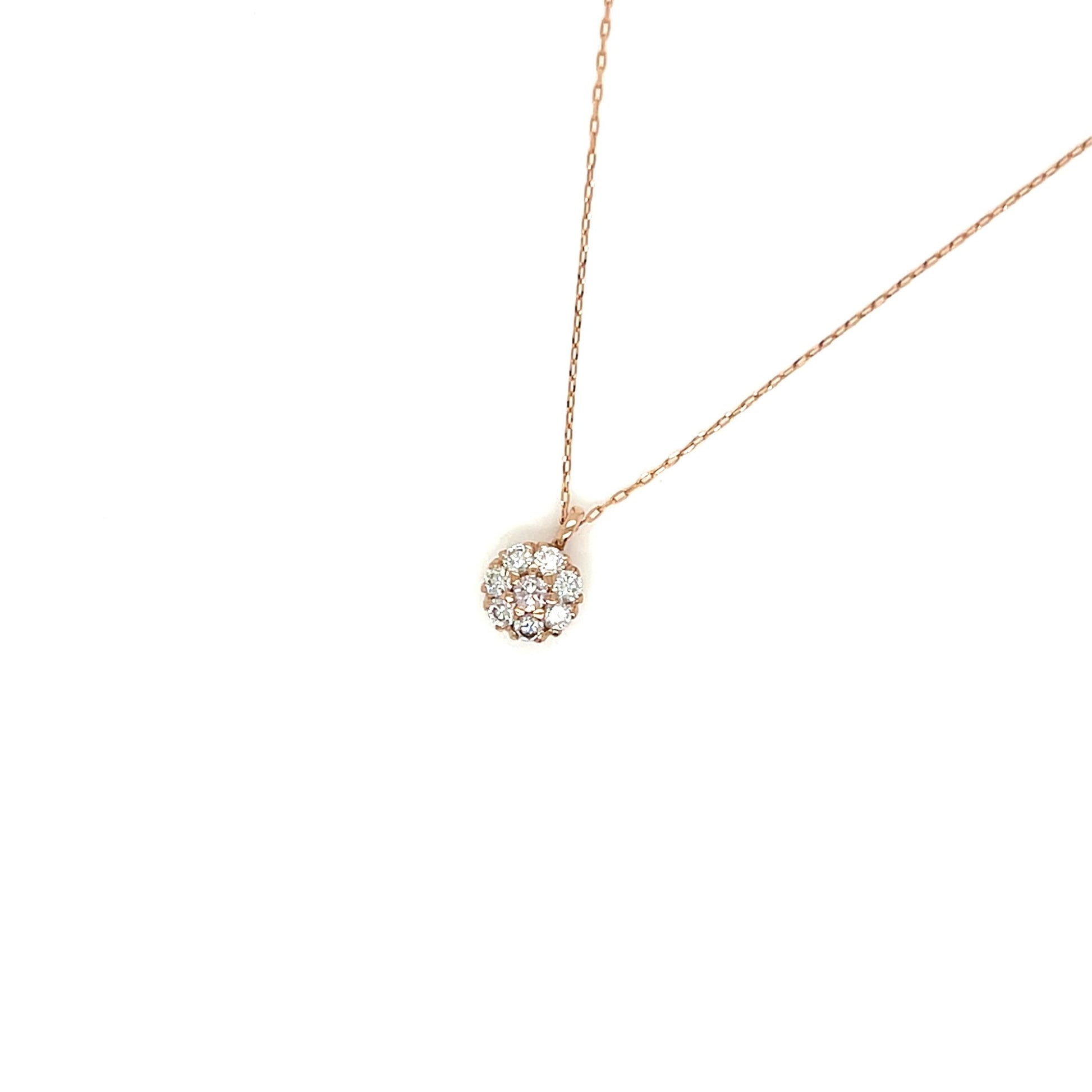Pink Dia Round Flower Necklace 0.01/0.04ct - JMW Jewelry Wholesale