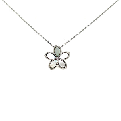 Pink Dia Sakura Mother of Pearl Necklace 0.01ct - JMW Jewelry Wholesale