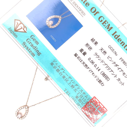 Pink Dia Waterdrop Necklace 0.06/0.14ct - JMW Jewelry Wholesale