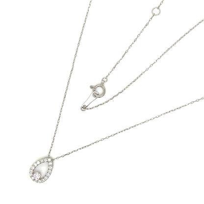 Pink Dia Waterdrop Necklace 0.06/0.14ct - JMW Jewelry Wholesale