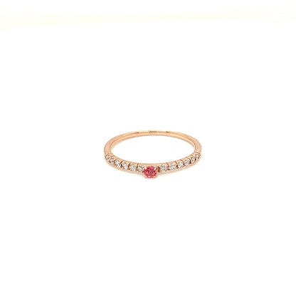 Pink Sapphire Pinky Four Claw Pave Ring 0.04/0.07ct - JMW Jewelry Wholesale