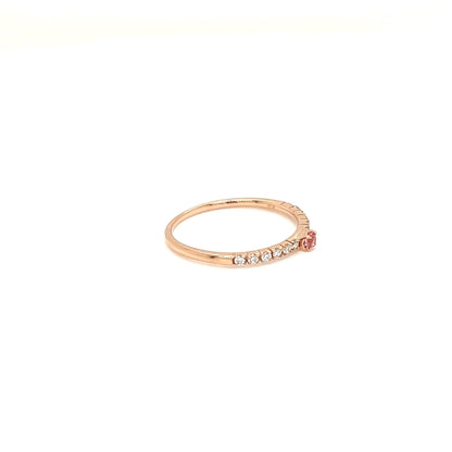Pink Sapphire Pinky Four Claw Pave Ring 0.04/0.07ct - JMW Jewelry Wholesale