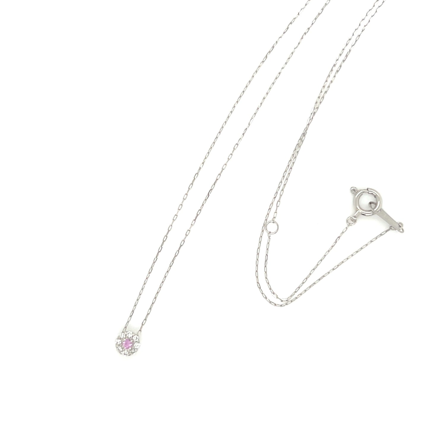 Pink Sapphire Round Flower Necklace 0.02/0.04ct - JMW Jewelry Wholesale