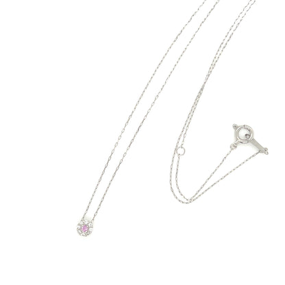 Pink Sapphire Round Flower Necklace 0.02/0.04ct - JMW Jewelry Wholesale