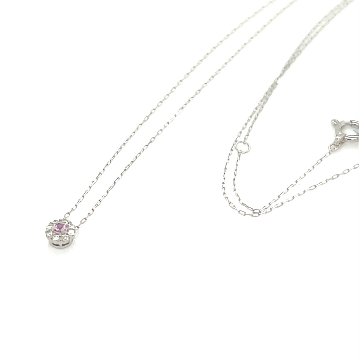 Pink Sapphire Round Flower Necklace 0.02/0.04ct - JMW Jewelry Wholesale