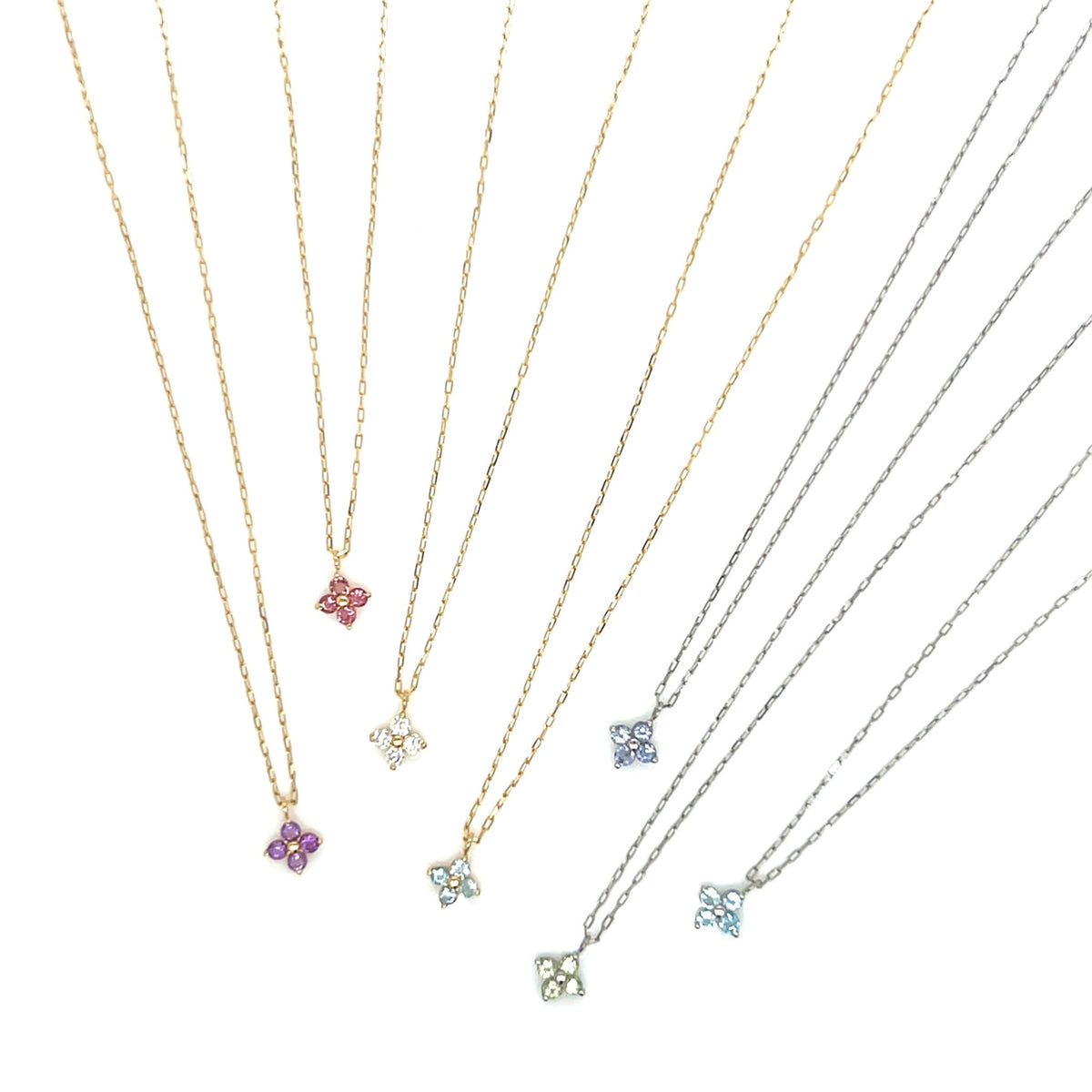 Pink Tourmaline Clover Necklace - JMW Jewelry Wholesale