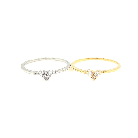 Pinky 3 Dia Heart N Ring 0.05ct - JMW Jewelry Wholesale