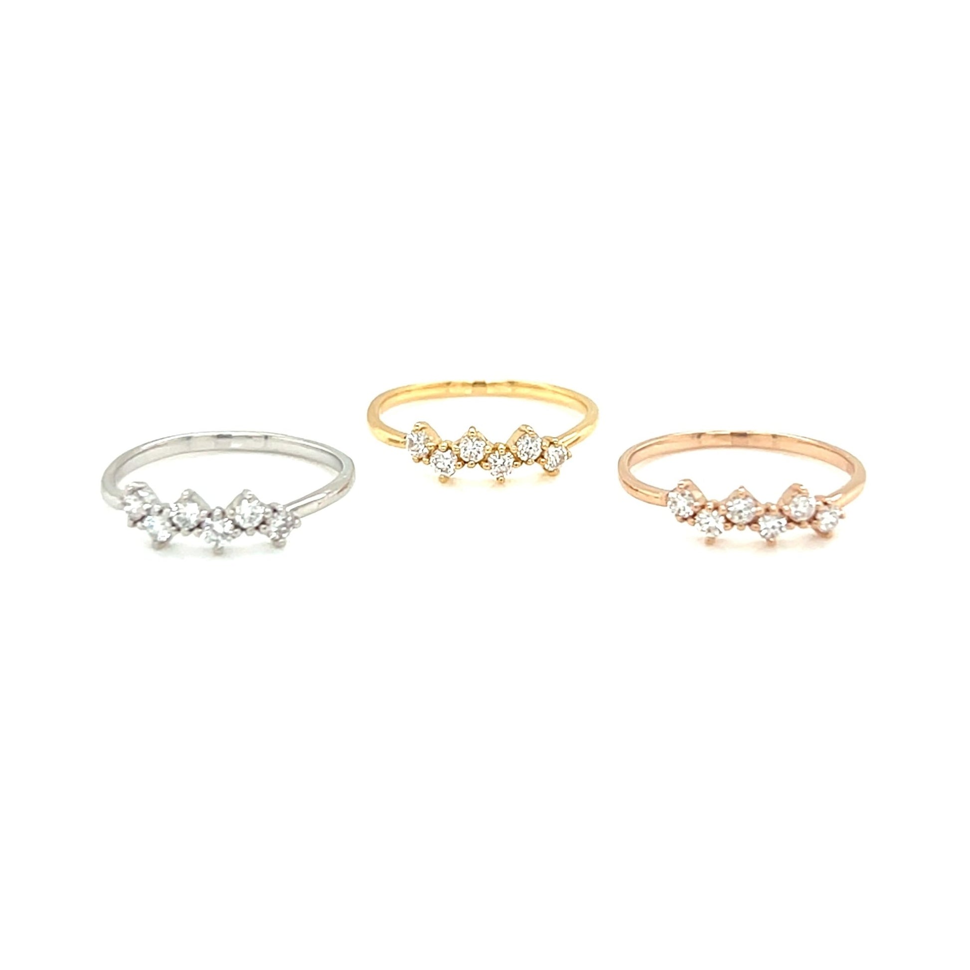 Pinky 6 Dia Wave Ring 0.15ct - JMW Jewelry Wholesale