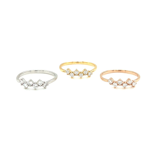 Pinky 6 Dia Wave Ring 0.15ct - JMW Jewelry Wholesale