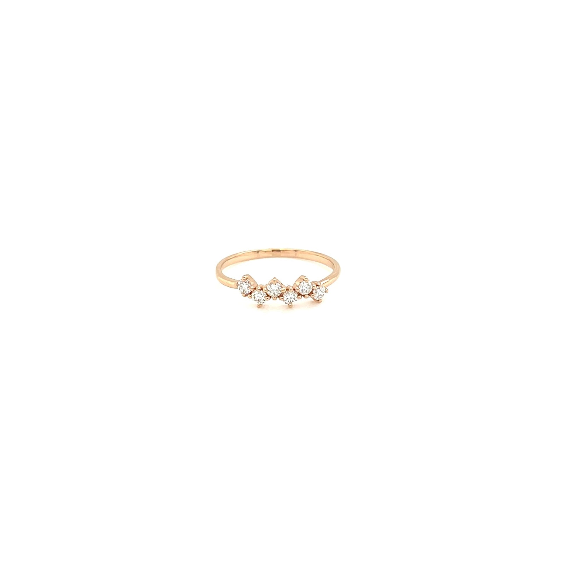 Pinky 6 Dia Wave Ring 0.15ct - JMW Jewelry Wholesale