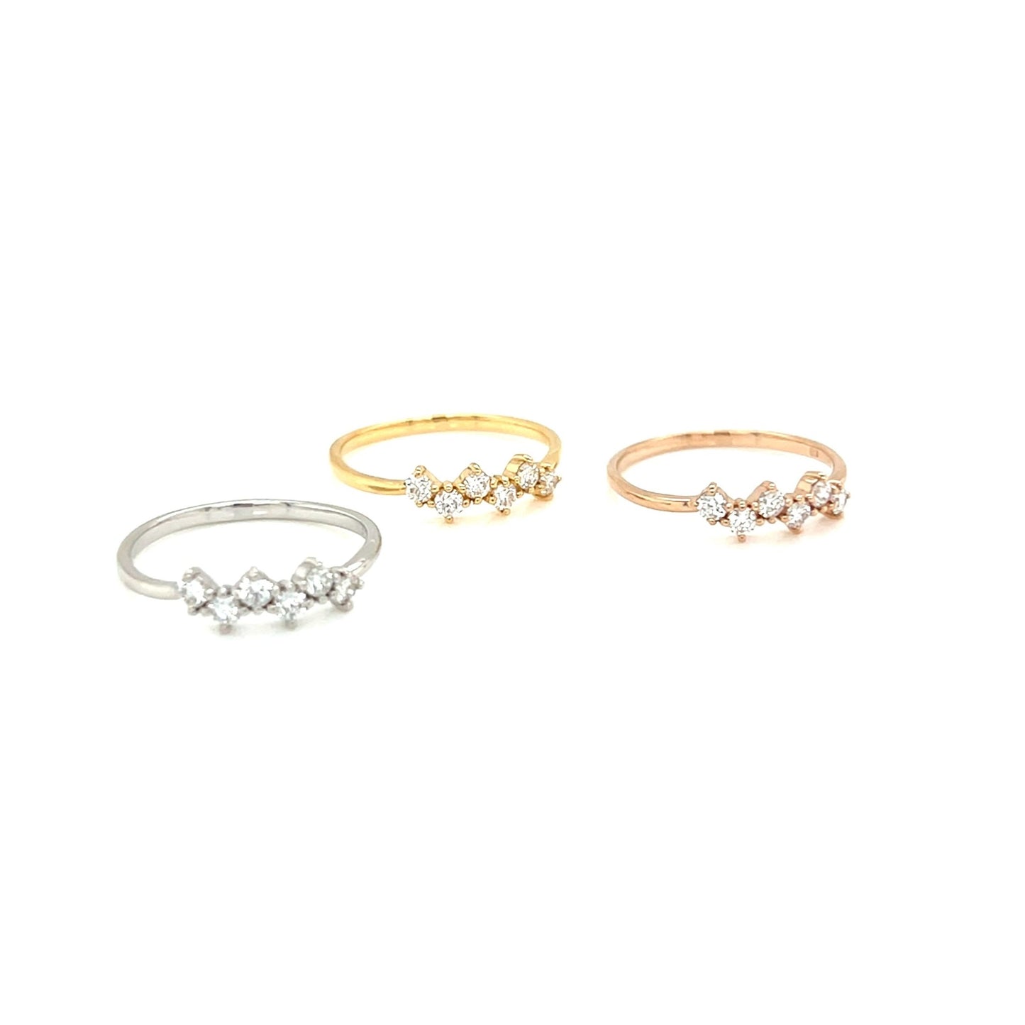 Pinky 6 Dia Wave Ring 0.15ct - JMW Jewelry Wholesale