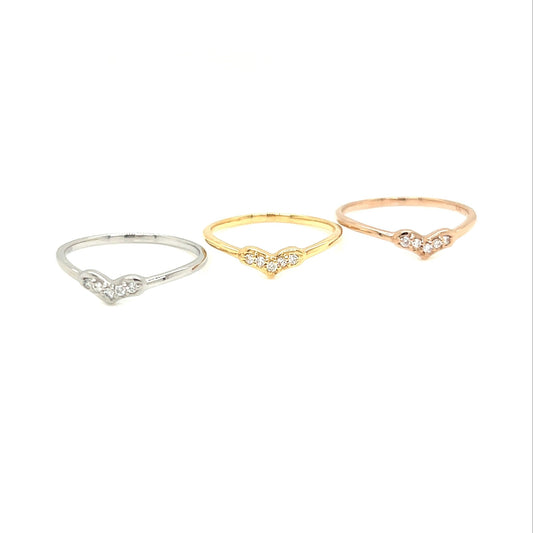 Pinky Flat Heart Ring 0.03ct - JMW Jewelry Wholesale