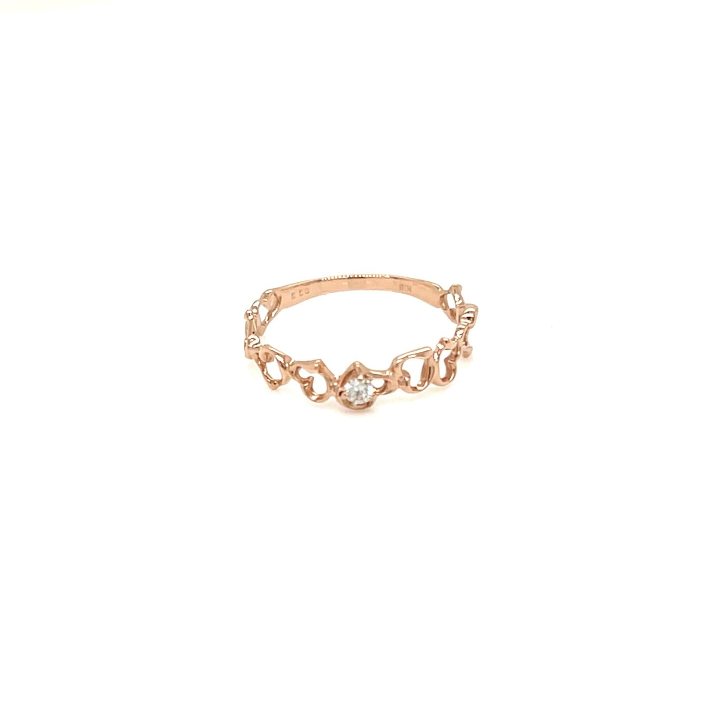 Pinky Hollow Heart Ring 0.03ct - JMW Jewelry Wholesale