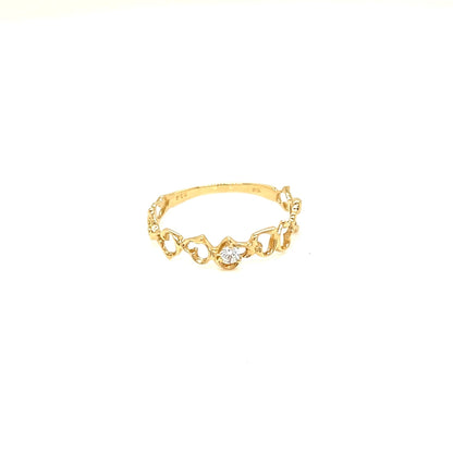 Pinky Hollow Heart Ring 0.03ct - JMW Jewelry Wholesale