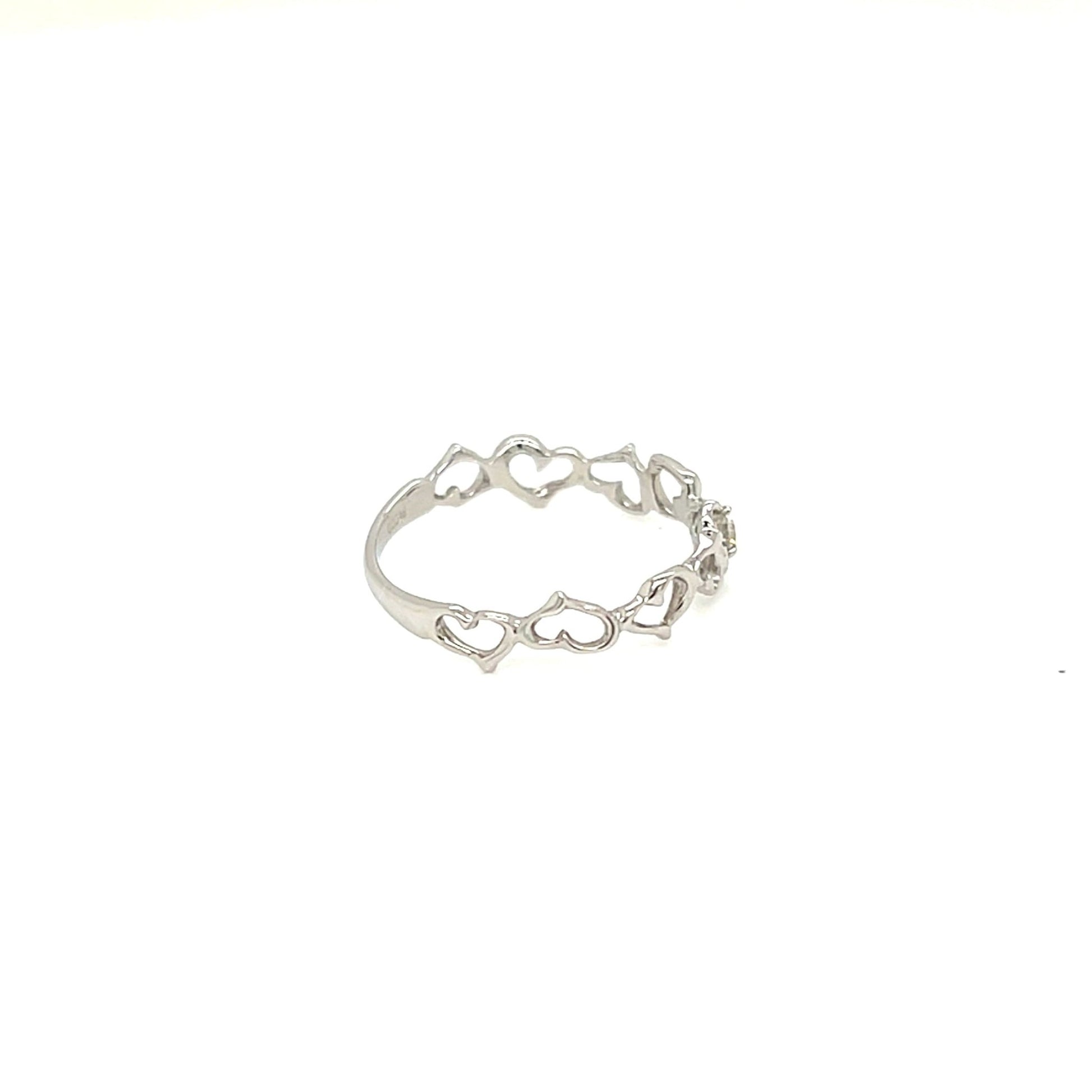 Pinky Hollow Heart Ring 0.03ct - JMW Jewelry Wholesale