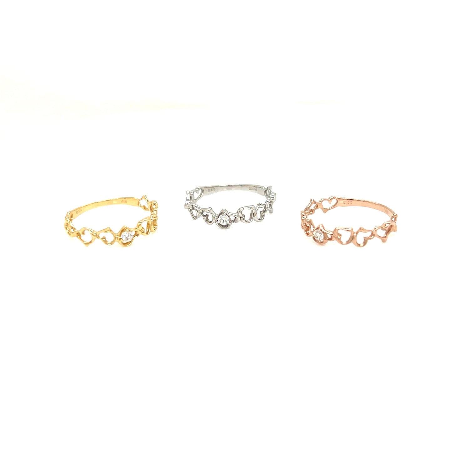 Pinky Hollow Heart Ring 0.03ct - JMW Jewelry Wholesale