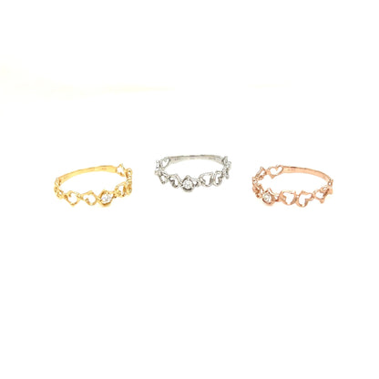 Pinky Hollow Heart Ring 0.03ct - JMW Jewelry Wholesale