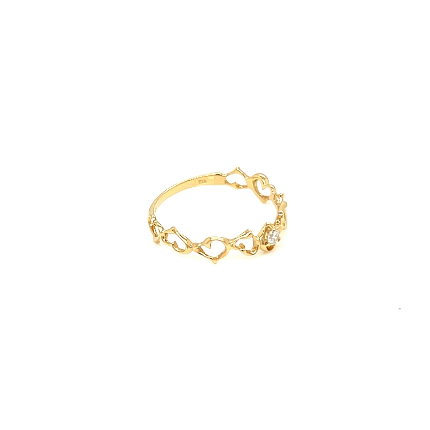 Pinky Hollow Heart Ring 0.03ct - JMW Jewelry Wholesale