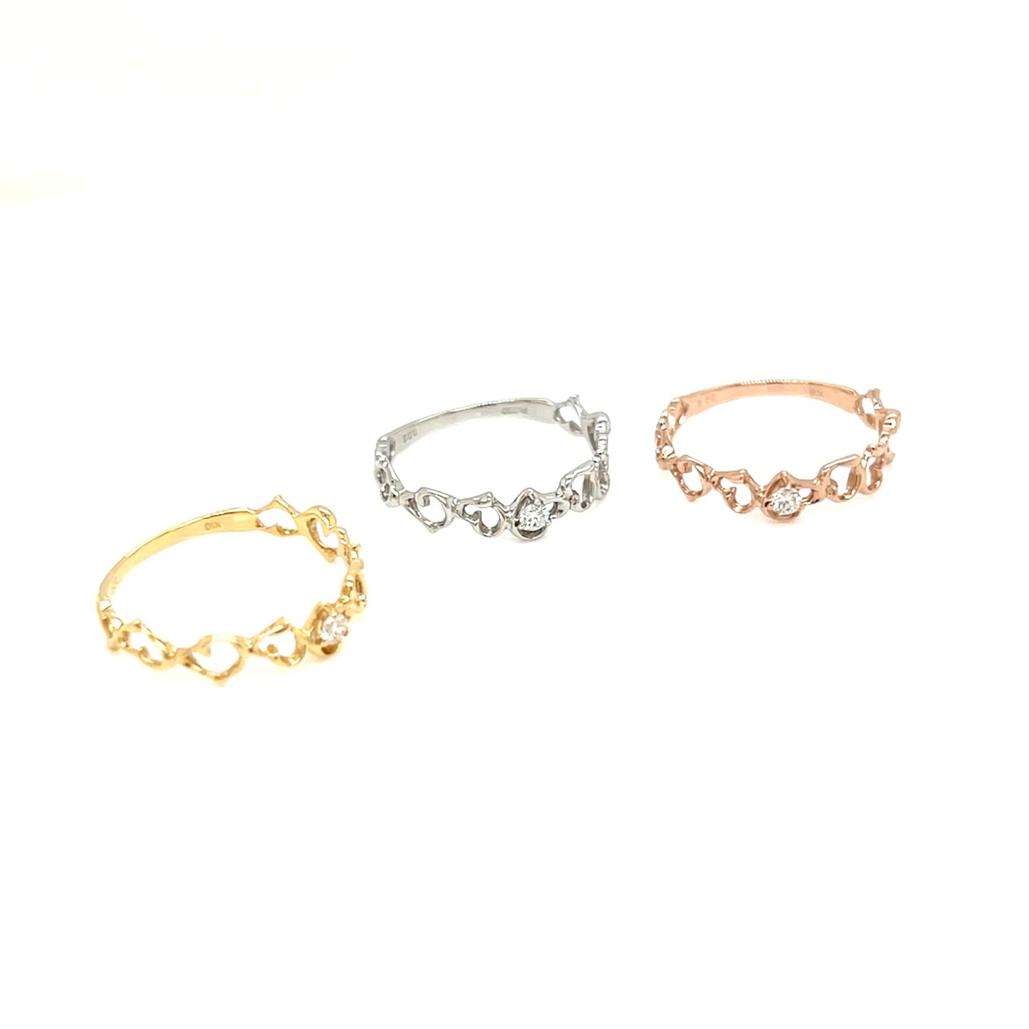 Pinky Hollow Heart Ring 0.03ct - JMW Jewelry Wholesale