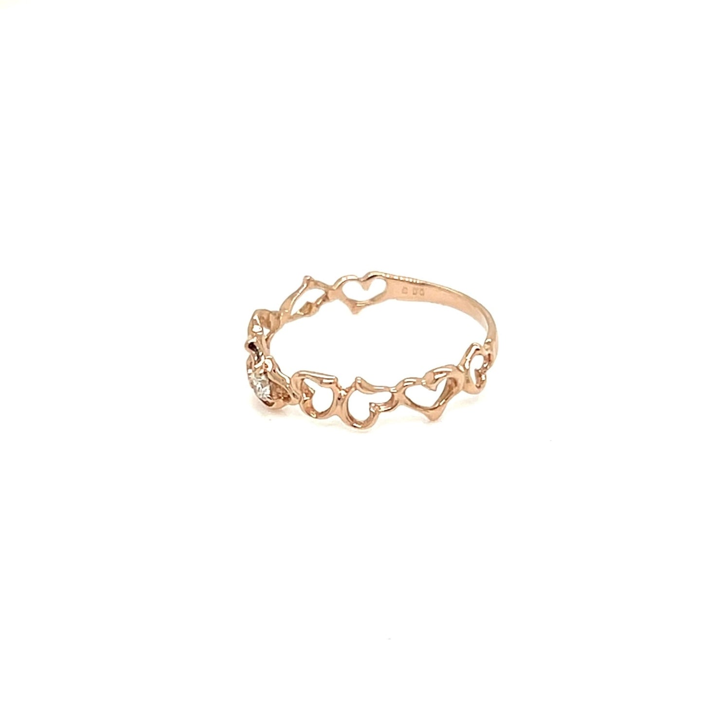 Pinky Hollow Heart Ring 0.03ct - JMW Jewelry Wholesale
