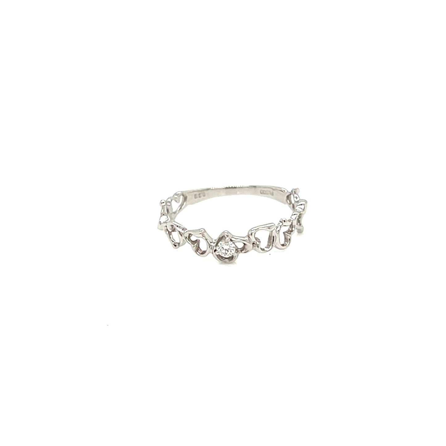 Pinky Hollow Heart Ring 0.03ct - JMW Jewelry Wholesale