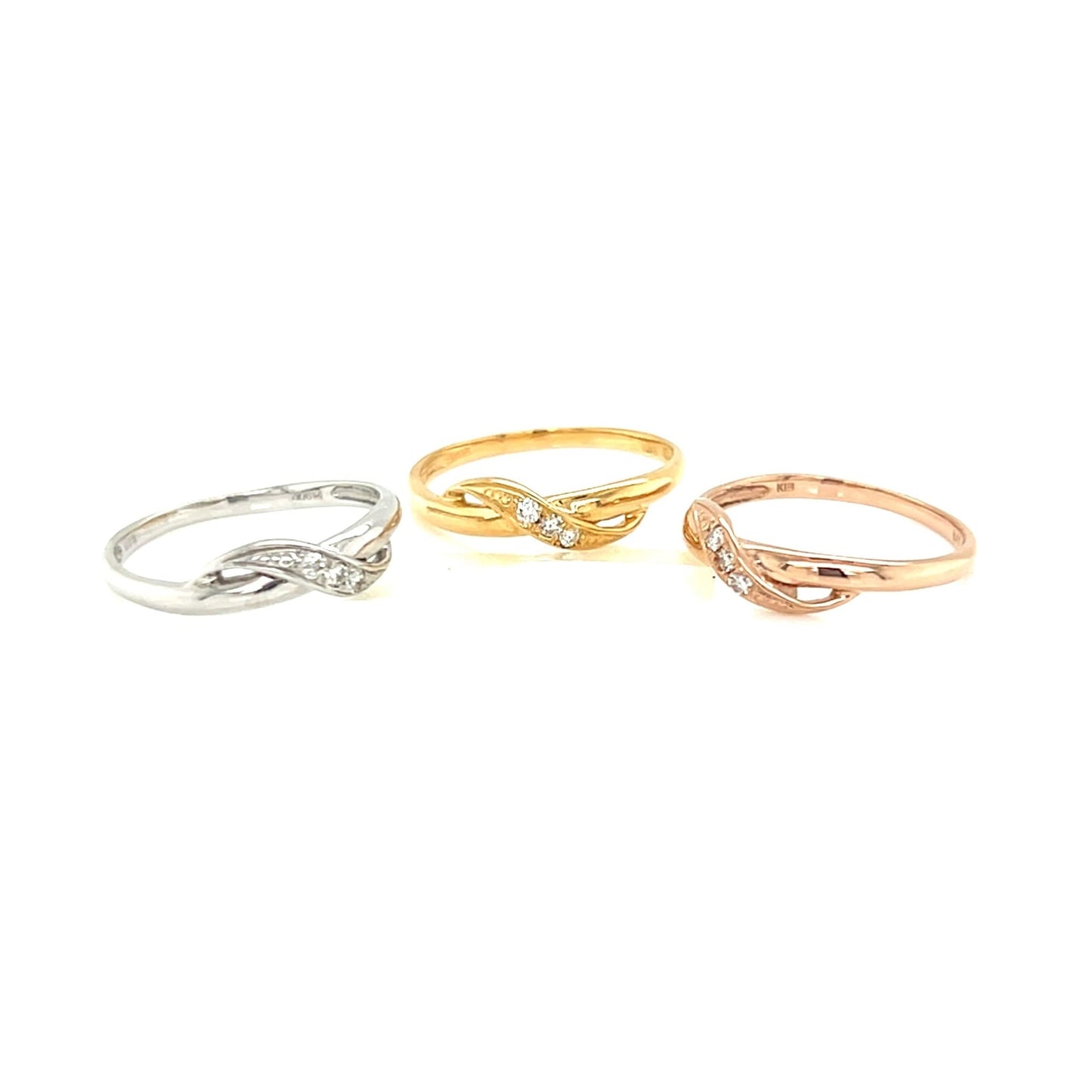 Pinky Streamline Wave Ring 0.03ct - JMW Jewelry Wholesale