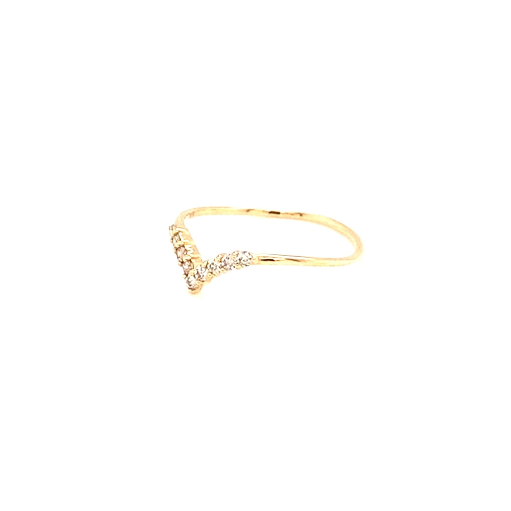 Pinky V Shape Streamline Ring 0.1ct - JMW Jewelry Wholesale