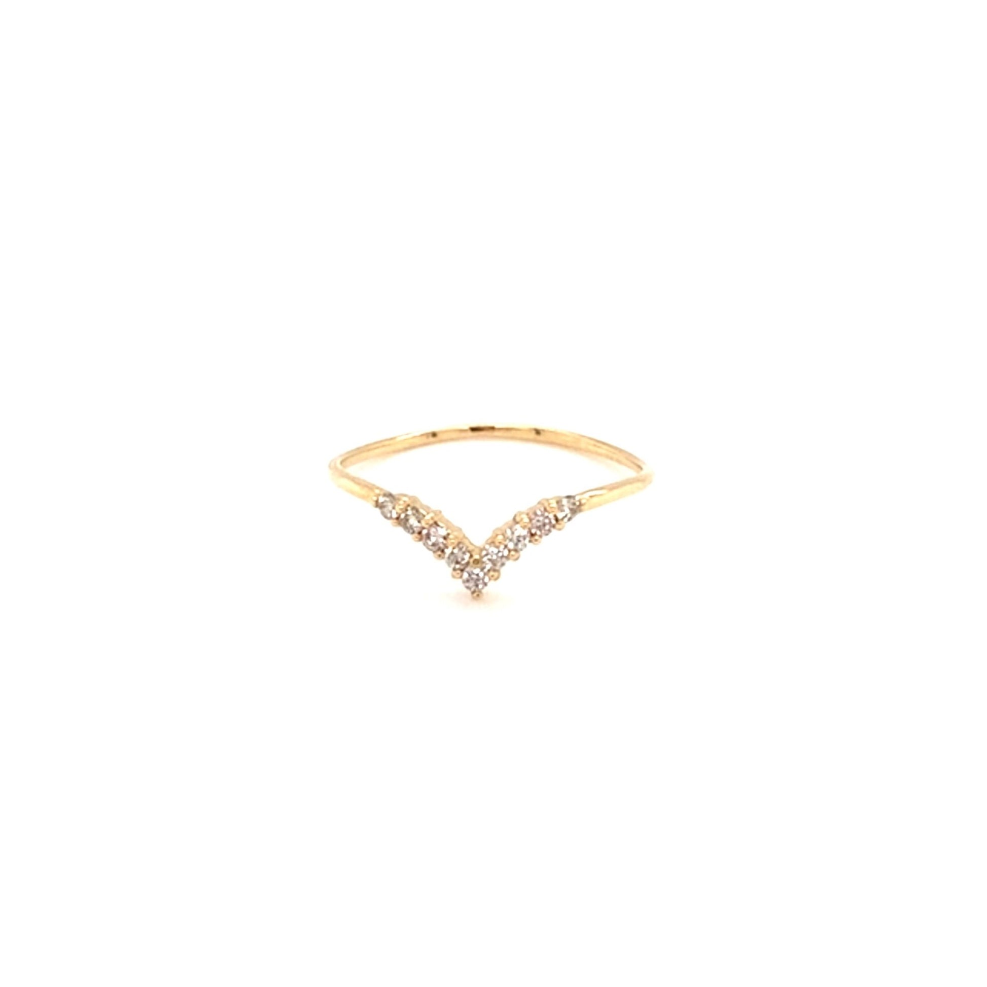 Pinky V Shape Streamline Ring 0.1ct - JMW Jewelry Wholesale