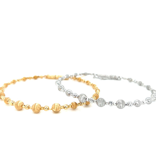 Plain gold ball Flexi Bangle - JMW Jewelry Wholesale