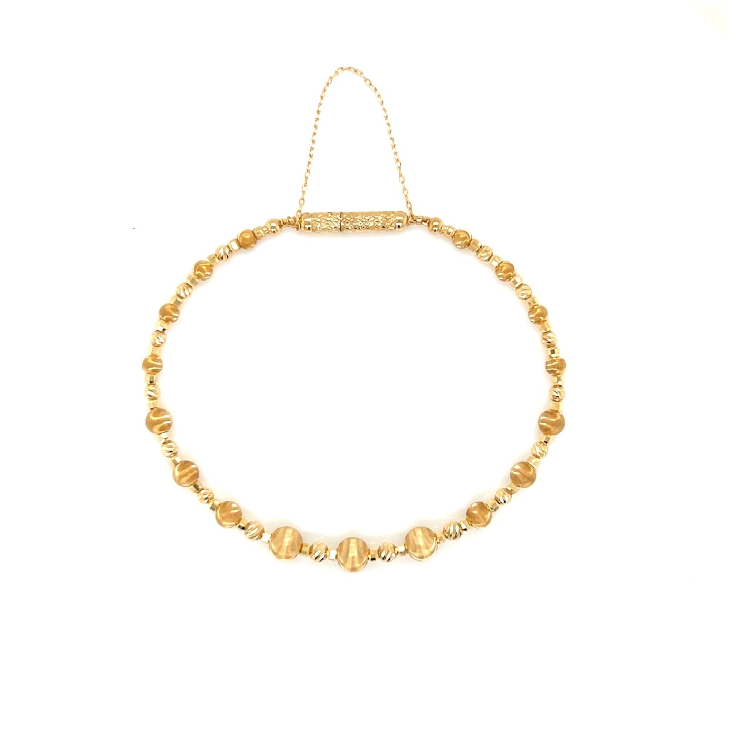 Plain gold ball Flexi Bangle - JMW Jewelry Wholesale