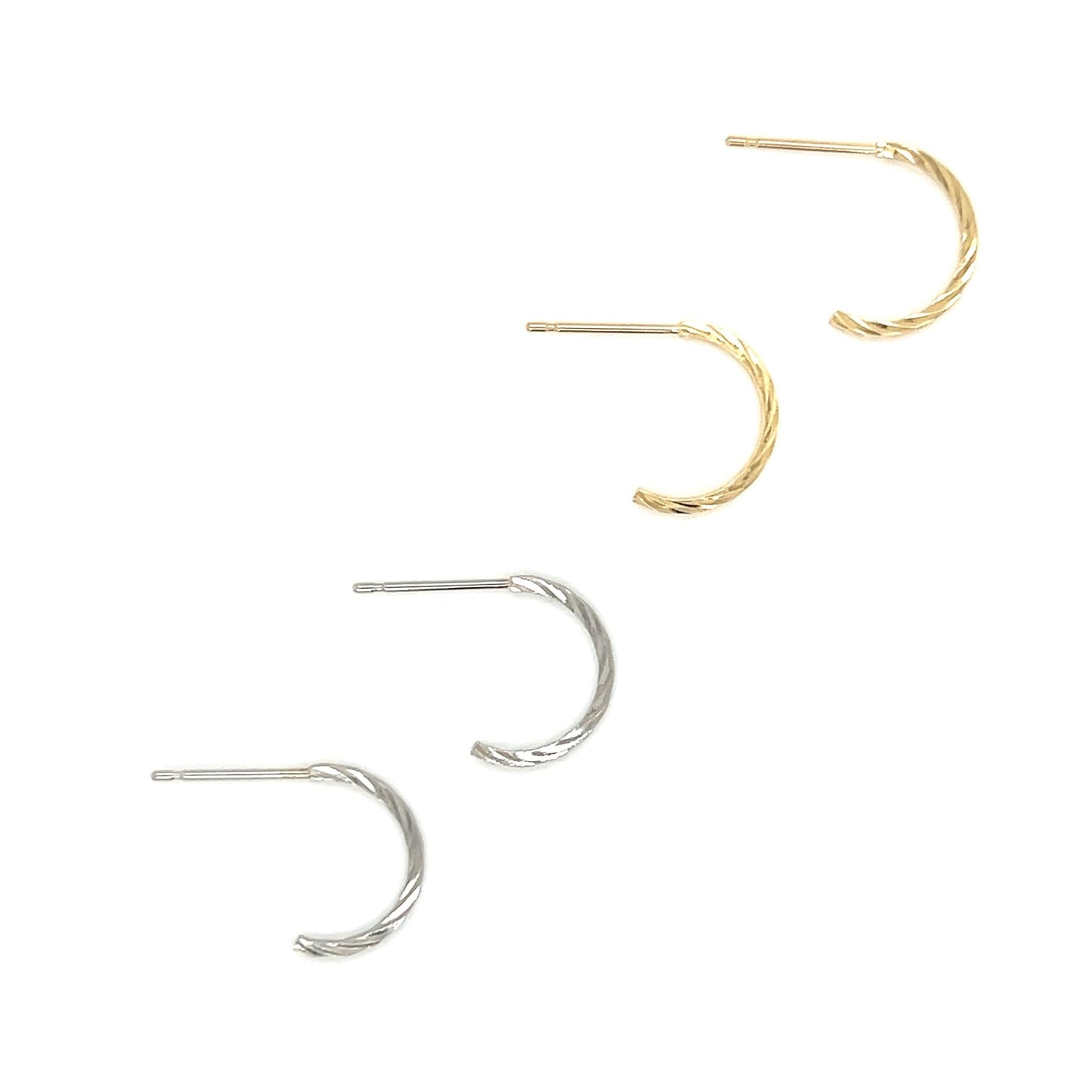 Plain Ripple Hoop Earrings S - JMW Jewelry Wholesale