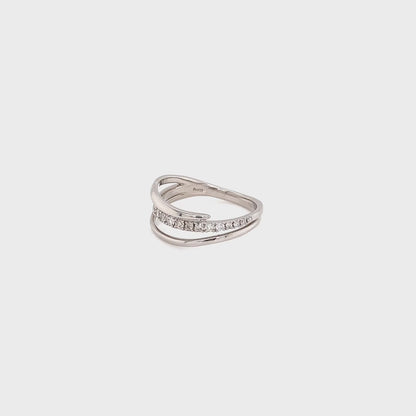 3 Line Wave Ring 0.2ct