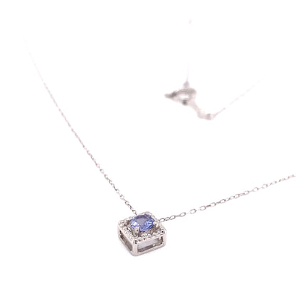 Rhombus Birthstone Necklace (Dec - Tanzanite) - JMW Jewelry Wholesale