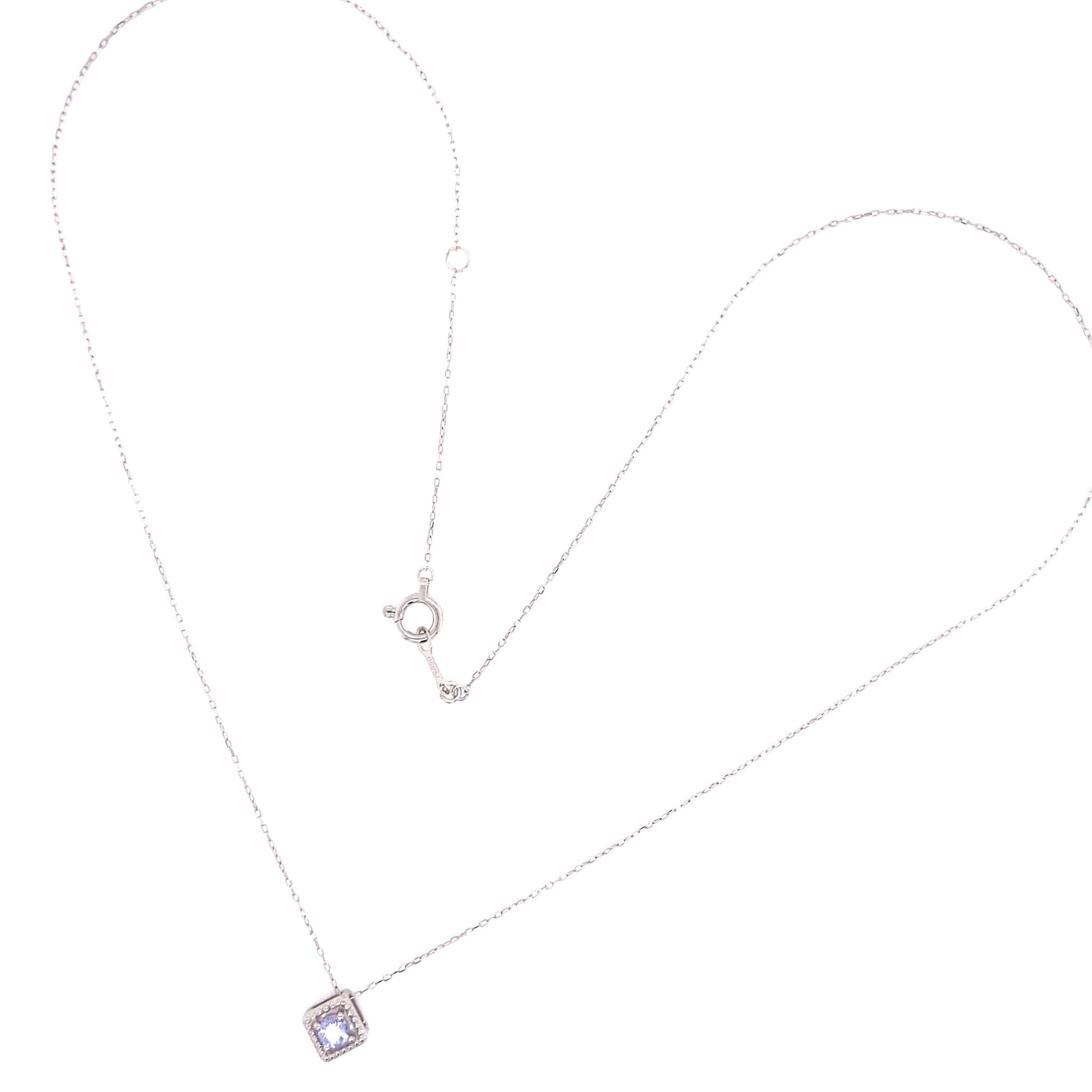 Rhombus Birthstone Necklace (Dec - Tanzanite) - JMW Jewelry Wholesale