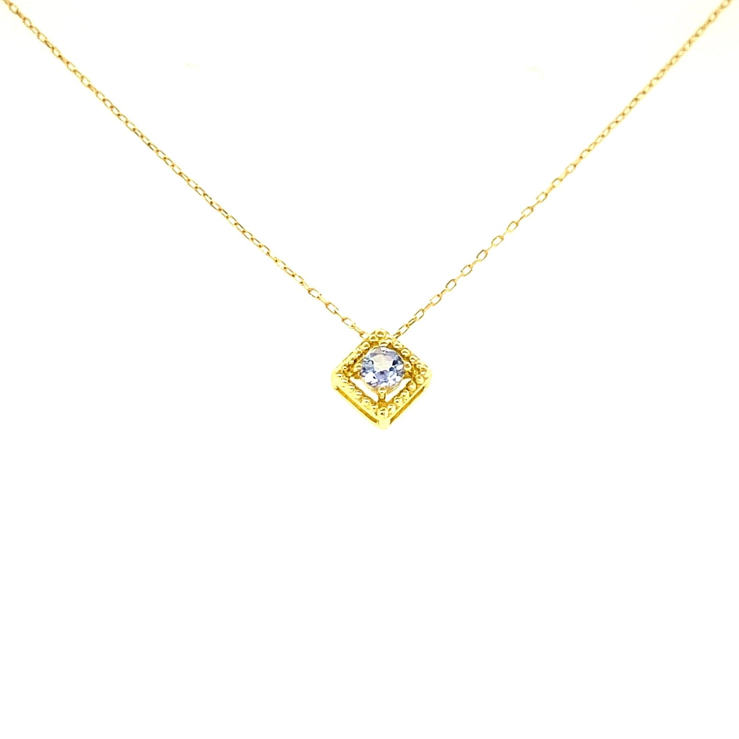 Rhombus Birthstone Necklace (Dec - Tanzanite) - JMW Jewelry Wholesale